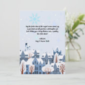 Waterverf Sneeuwdorp Winterlandschap Feestdagenkaart (Staand voorkant)