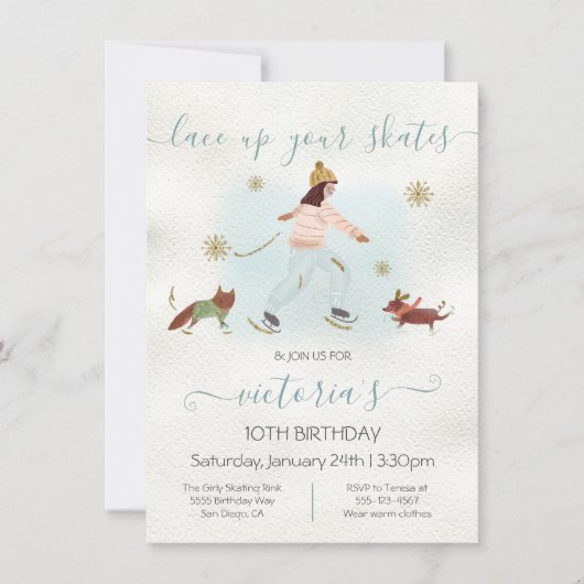 Waterverf Sneeuwfeest Kaart (Voorkant)