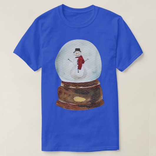 Waterverf Sneeuwkerstboomverlichting Wereldbol T-shirt (Design voorkant)
