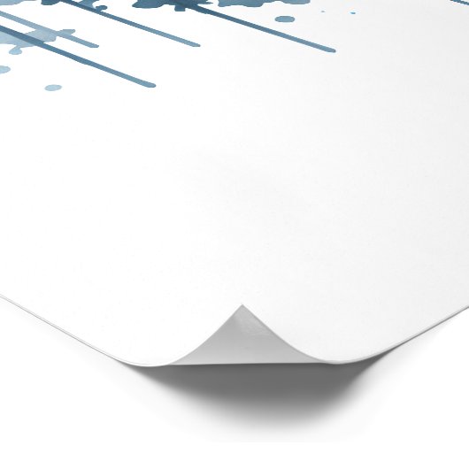 Waterverf Sneeuwlandschap met Lakeside Cabin Poster (Hoek)