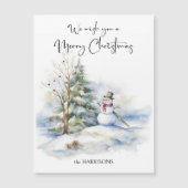 Waterverf sneeuwman en vrolijke kerstgroet (Voorkant)