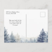 Waterverf sneeuwman en vrolijke kerstgroet feestdagenkaart (Achterkant)