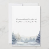 Waterverf sneeuwman en vrolijke kerstgroet feestdagenkaart (Achterkant)