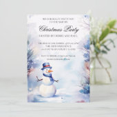 Waterverf Sneeuwman in het Sneeuwkerstfeest Kaart (Staand voorkant)