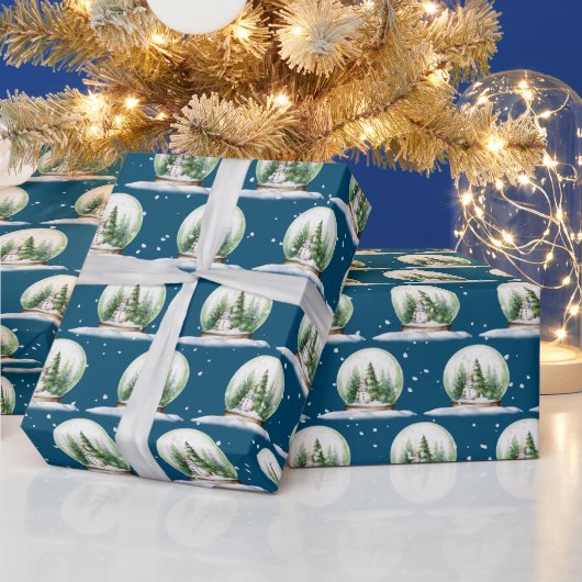 Waterverf sneeuwman in sneeuw Wereldbol Cadeaupapier (Feestdagen)