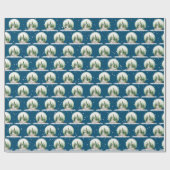 Waterverf sneeuwman in sneeuw Wereldbol Cadeaupapier (Vlak)