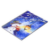 Waterverf sneeuwman Kerst Nieuwjaar Notitieboek (Linkerzijde)