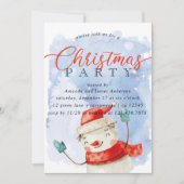 Waterverf sneeuwman kerstfeest kaart (Voorkant)