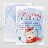 Waterverf sneeuwman kerstfeest kaart (Voorkant / Achterkant)