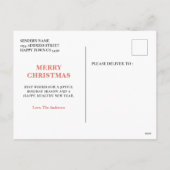 Waterverf sneeuwman konijn en rendier kerst feestdagenkaart (Achterkant)