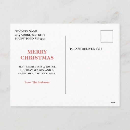 Waterverf sneeuwman konijn en rendier kerst feestdagenkaart (Achterkant)