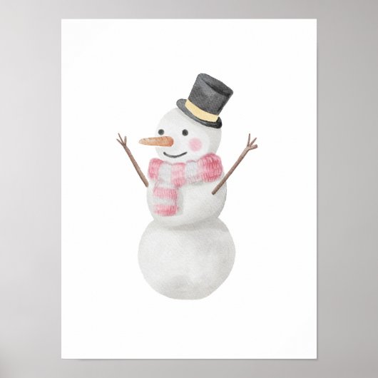 Waterverf sneeuwman poster (Voorkant)