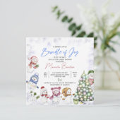 Waterverf Sneeuwman Prettig Kerstfeest Baby Uitnod Kaart (Staand voorkant)