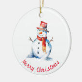 Waterverf sneeuwman Schattige gepersonaliseerde ke Keramisch Ornament (Links)
