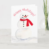 Waterverf sneeuwman Schattigeste Prettige feestdag Feestdagen Kaart (Voorkant)