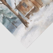 Waterverf Sneeuwman Vloeipapier Tissuepapier (Detail)