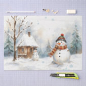 Waterverf Sneeuwman Vloeipapier Tissuepapier (Craft)