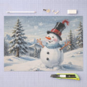 Waterverf Sneeuwman Vloeipapier Tissuepapier (Craft)