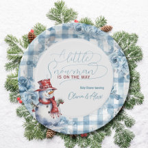 Waterverf Sneeuwman Winter Jongen Baby Borrel