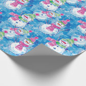 Waterverf Sneeuwmannen Illustratie Kerstmis Cadeaupapier (Hoek)