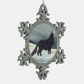 Waterverf sneeuwpuin tin sneeuwvlok ornament (Links)