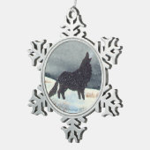 Waterverf sneeuwpuin tin sneeuwvlok ornament (Rechts)