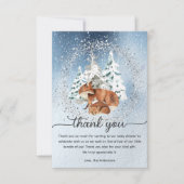 Waterverf Sneeuwrijke Winter Pijnbomen Baby Mama F Bedankkaart (Voorkant)