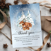 Waterverf Sneeuwrijke Winter Pijnbomen Baby Mama F