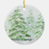 Waterverf sneeuwscène Feliz Navidad Keramisch Ornament (Achterkant)