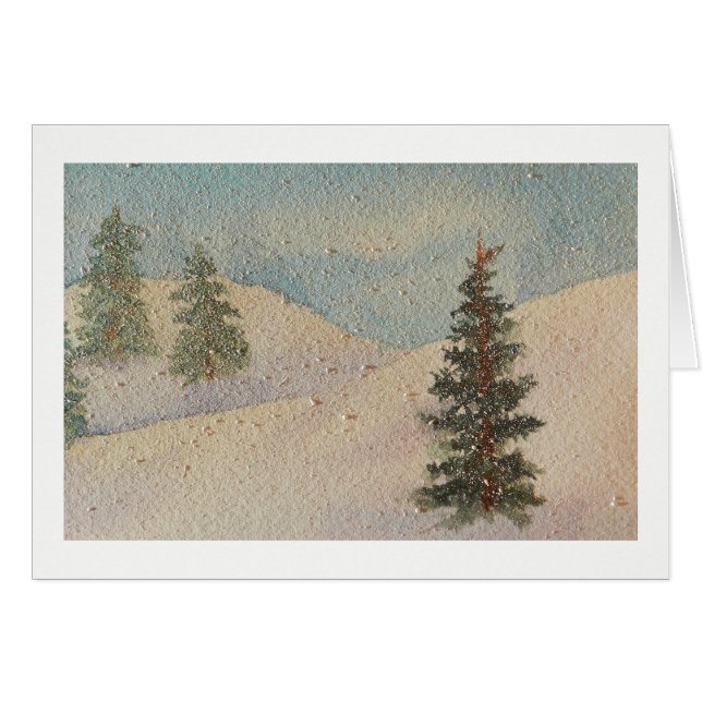 Waterverf sneeuwscène in de bergen (Voorkant Horizontaal)