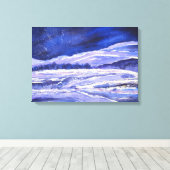 Waterverf Sneeuwstof en Stardust Canvas Afdruk (Insitu (Houten vloer))