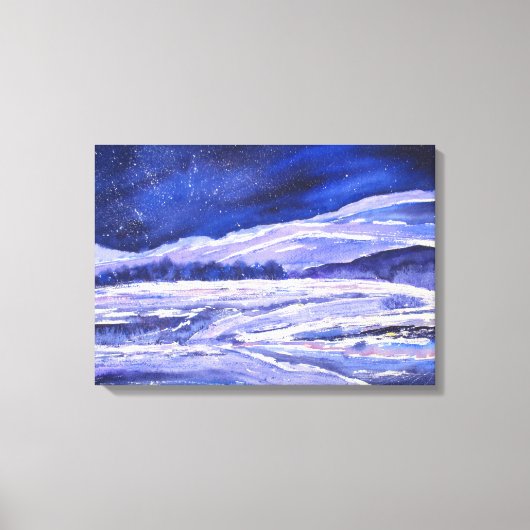 Waterverf Sneeuwstof en Stardust Canvas Afdruk (Voorkant)