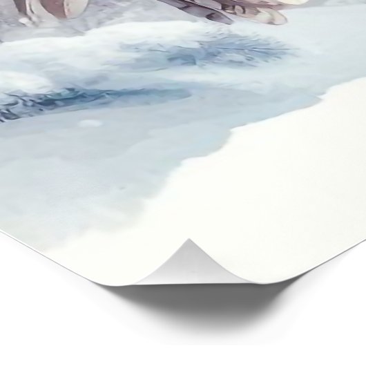 Waterverf sneeuwuil perfect poster (Hoek)