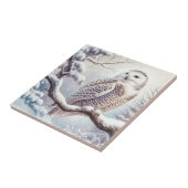 Waterverf sneeuwuil tegeltje (Zijkant)