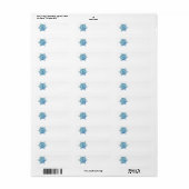 Waterverf Sneeuwvlok Adreslabel Etiket (Full Sheet)