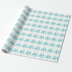 Waterverf Sneeuwvlok Blauw Winter  Cadeaupapier