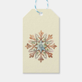 Waterverf sneeuwvlok cadeaulabel