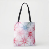 Waterverf Sneeuwvlok Canvas tas – Elegant Winter (Voorkant)