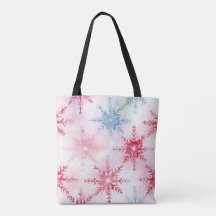 Waterverf Sneeuwvlok Canvas tas – Elegant Winter