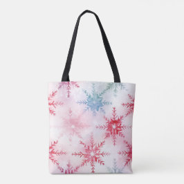 Waterverf Sneeuwvlok Canvas tas – Elegant Winter