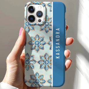 Waterverf Sneeuwvlok Cookies Gepersonaliseerde naa iPhone 15 Case