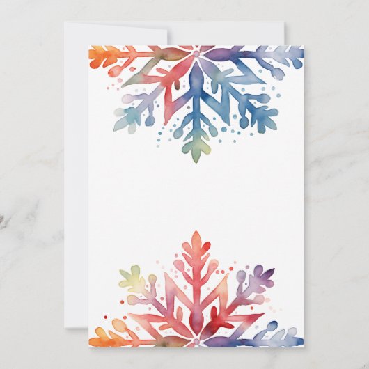 Waterverf Sneeuwvlok Kerstmis Kaart (Achterkant)