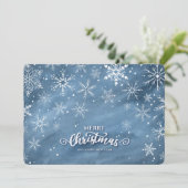 Waterverf Sneeuwvlok Kerstvakantie Kaart (Staand voorkant)