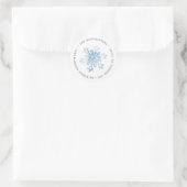 Waterverf sneeuwvlok retour adres label (Tas)
