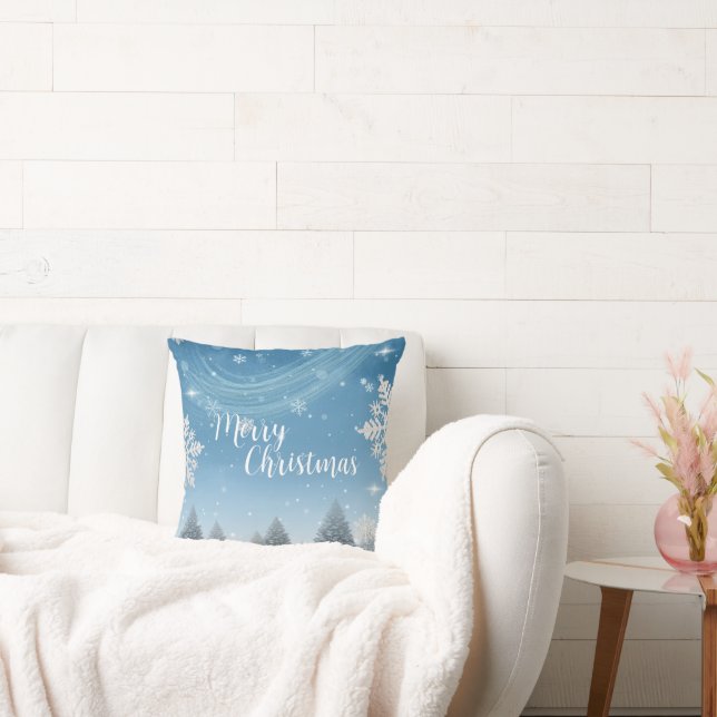 Waterverf sneeuwvlok Xmas tree vrolijk Vakantie fe Kussen (Bank)