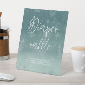 Waterverf Sneeuwvlokken Baby shower Luier Raffle Reclamebord Met Voetstuk (Insitu)