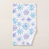 Waterverf sneeuwvlokken blauw & paarse bad handdoek (Handdoek)