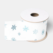 Waterverf Sneeuwvlokken Grosgrain Lint