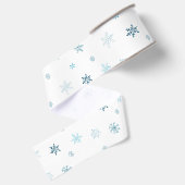 Waterverf Sneeuwvlokken Grosgrain Lint (Achterkant)