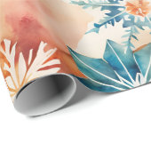 Waterverf sneeuwvlokken kerstinpakpapier cadeaupapier (Rol Hoek)